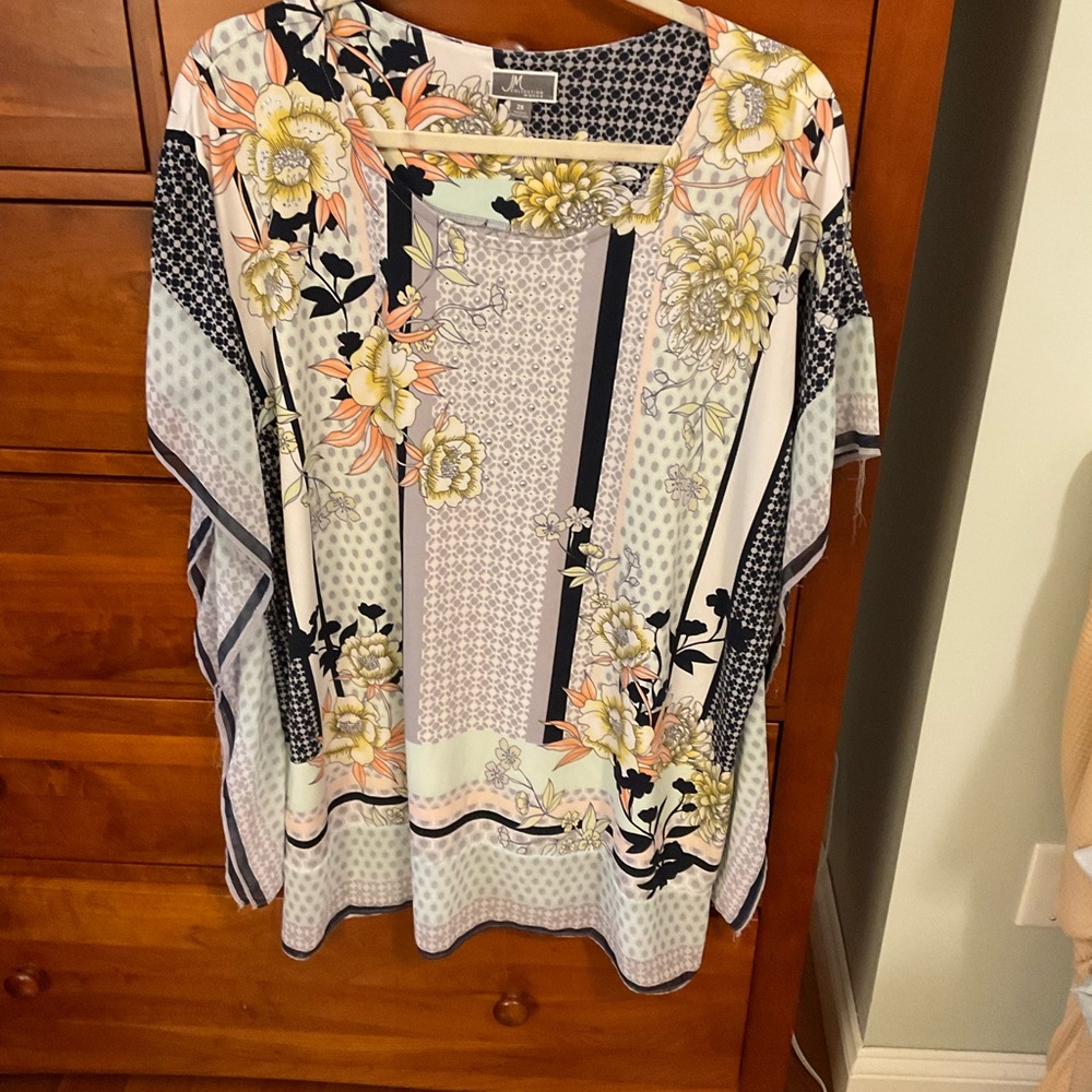 JM Collection Multicolor Floral Blouse
